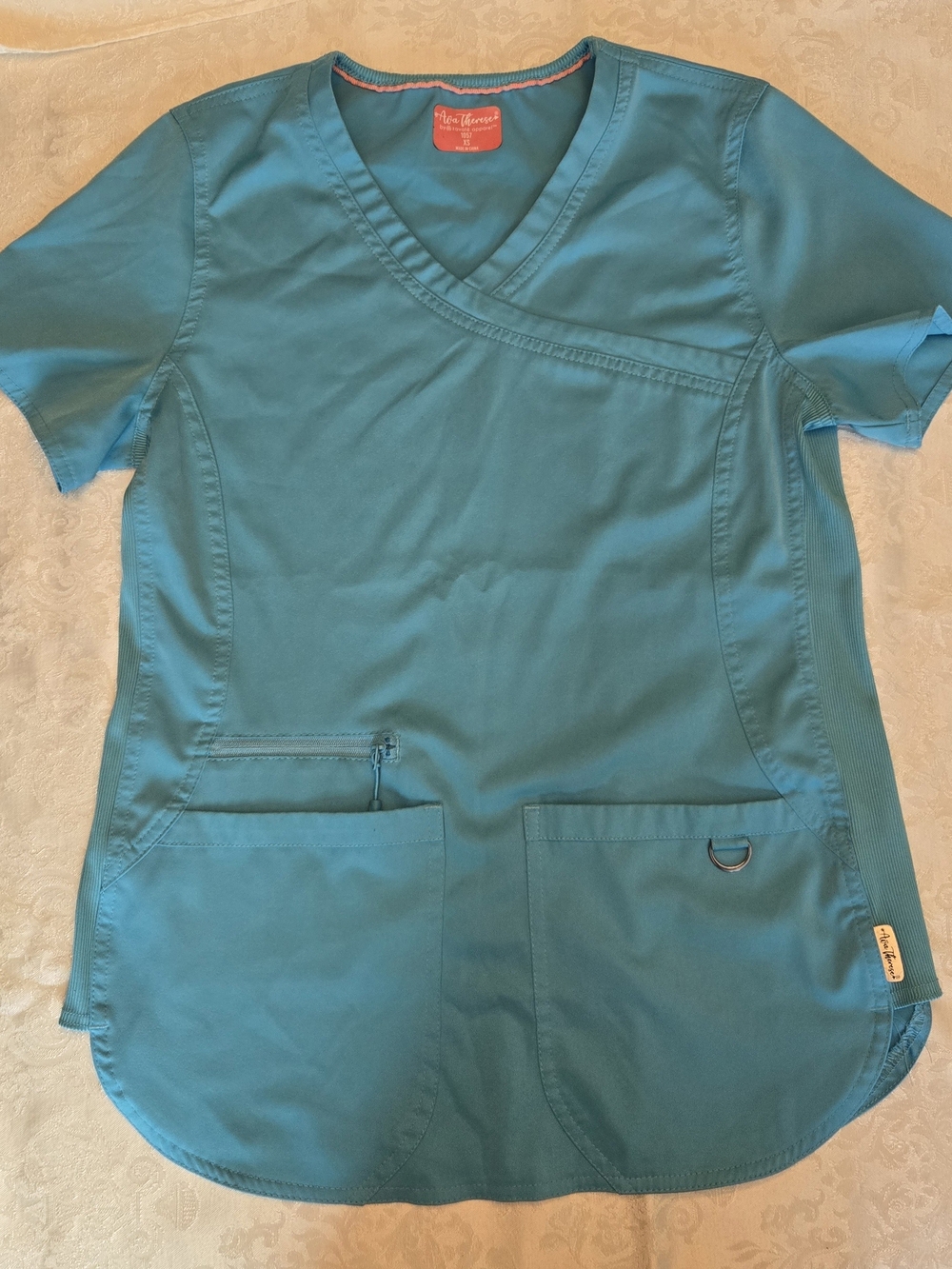 Teal V-Neck Scrub Top SM